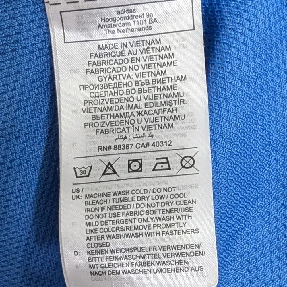 Adidas Sweatshirt Men Extra Large Quarter Zip Blue Pullover